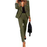2 Piece Business Set Women's Dressy Long Sleeve Blazer And Pencil Pant Set Casual Office Work Outfit