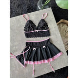 Erotic Hot Cosplay Uniform Fairy Ultra Sexy Seamless Bra Kit Garter Set Maid Dress Sex Outfits Costume Pajamas Thongs Set