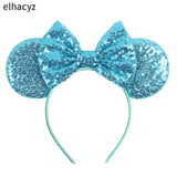 2025 Chic Disney Embroidery Sequin Minnie Ears Headband DOT Bow Hairband Girls Women Party Head Wear Kids DIY Hair Accessories