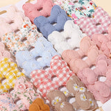 BABY BOWS 10Pcs/lot Candy Colorful Bowknot High Quality Cotton Printed Hair Clip Girls Kids Bangs Hairgripes Accessories
