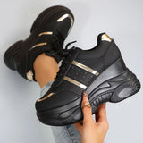 Chunky Platform Sports Sneakers Women Fashion Lace Up Thick Bottom Vulcanized Shoes Woman Plus Size 42 Non Slip Sport Shoes