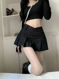 2024 Autumn Cute Aesthetic Y2k Micro Skirts High Waist Harajuku Streetwear Mini Skirt Sexy A-line V Waist Design Pleated Skirts