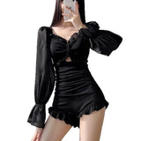 New long sleeved swimsuit for women slimming and conservative soaking in hot springs one-piece high-end sense swimsuit for women