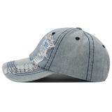 2024 New Solid Color Ripped Baseball Cap Washed Denim Snapabck Hat Hip Hop Breathable Streetwear Distressed Hats for Women Men