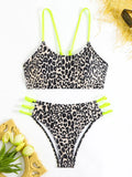 2025 Strappy Bikini Set Sexy Swimsuit Women Leopard Padded Swimwear Female Bathers Bathing Swimming Swim Suit Beachwear