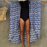 7 Colors Leaves Printed With Belt Half Sleeve Tunic Beach Cover Up Cover-ups Beach Dress Beach Wear Beachwear Female Women V4511