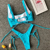 2026 High Cut Micro Thong Bikini Female Thong Bikinis Swimsuit Women Swimwear Two-pieces Bikini Set Brazilian Bathing Suit Swim