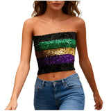 Y2k Tops Women Carnival Sexy Sequin Strapless Sleeveless Vest Party Performance Bandeau Vests Seductive Womens Top Popular