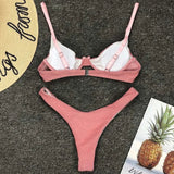Glitter Shiny Underwired V-Bar Bikini Women Swimsuit Female Brazilian Swimwear Two-piece Bikini Set Triangle Bathing Suit Swim