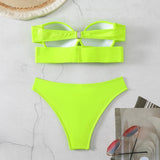 WackDaria sexy bikini set black color push-up women swimsuit swimwear women biquini maillot de bian femma black summer swimsuit