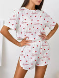 Summer Sleepwear Women's Two-pieces Pajamas Set Breathable Printing Casual Short Sleeved Tops and Shorts Sets Loungewear