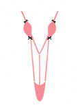 Mini-Bikini Sexy Lingerie,Suspenders Jumpsuit,Added An Adjustable Belt, Featuring Kawaii Bow-Knot,Erotic Swimsuit