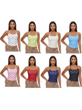 Women's Summer Halter Neck Tops Fashion Sleeveless Dota Print Slim Fit Cami Tops