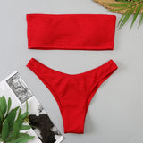 Velvet Bikinis 2025 Women Brazilian Bandeau Swimsuit Solid Sexy Swimwear Female Beachwear Bathers Bathing Swimming Swim Suit
