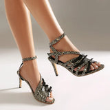 2026 Summer New Diamond Serpentine Fashion Decoration Shining Dance Hall Shoes Women's Wedding Sandals