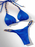 Halter Metal Chains String Micro Thong Bikini Women Swimsuit Female Swimwear Two-pieces Bikini Set Brazilian Bathing Suit Swim