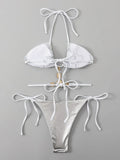 Extreme Mini Micro String Diamond Bikini Women Thong Swimwear Female Swimsuit Two Pieces Bikini Set Halter Bathing Suit Swim