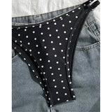 S - XL Polka Dot V Neck Bikini Women Swimwear Female Swimsuit Two-pieces Bikini set High Leg Cut Bather Bathing Suit Swim V8147