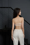 Sexy Japanese Satin Halter Bra Strapless Seamless Two-Way Wear Adjustable Comfort Back Fit Wirefree Lingerie Set S-XL MOYISU Bra