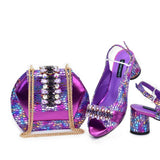 Doershow  African fashion Italian Shoes And Bag Sets For Evening Party With Stones SILVER Italian Handbags Match Bags! HFG1-1
