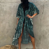17 Colors Leopard Printed Colorful With Belt Tunic Cover-ups Beach Dress Beach Wear Beachwear Female Women Beach Cover Up V4510L