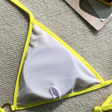 Embroidery Mesh Lace Halter Bikini Female Swimsuit Women Swimwear Two-pieces Bikini Set High Cut Bathing Suit Swim Beach Wear