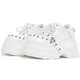 2026 Chunky Platform Punk Sneakers Women Belt Decor Lace Up Thick Bottom Vulcanized Shoes Woman Heighten Rivets Goth Shoes Mujer