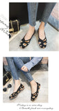 Spring and Autumn Flat Shoes Fashion Leisure Women's Flat Shoes Square Toe Knitting Elastic Comfortable Slip-on Boutique Shoes