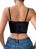 Spicy Girl Fishbone Bra Floral Strap Camisole Sexy Underwire Tube Top Flower Embroidered Top Transparent Pure Desire Casaul OCI1