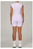 Naked Yoga Sets Women Quick Drying Slim Sports Shirt Fitness Suit Outdoors Sport High Waist Shorts Tight Running Workout Clothes