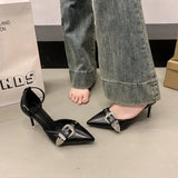 Pointed Toe Pumps Women  Shoes Fashion Luxuy Footwear Female Ankle Strap Shoes Ladies High Heels Sandals 2025