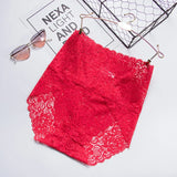 1pcs High-Rise Sexy Lace Briefs Comfortable Stretchy Semi Sheer French-Cut Panties Women's Underwear Breathable Lingerie S-3XL