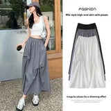 Versatile Knot Spring Summer F Skirt Ele Design Elastic Waist Skirt Sweet Aosphere Skirts For Ladies Fashion Women Skirts HSSZ