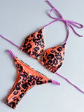 Leopard Halter Scrunch Butt Mini Micro Thong Bikini Women Swimwear Female Swimsuit Two-pieces Bikini Set Bathing Suit Swim Lady