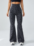 Retro Leopart Women's Pants/Clothing Seamless High-Waisted Flare Trousers Yoga Pilates Leggings Tummy Control 4D Stretch Autumn