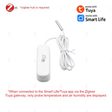Zigbee Smart Thermometer Hygrometer With Probe Detect Pool Fridge Freezer Liquid Temperature Sensor For 2MQTT TUYA Smart Life