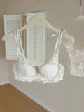 French Inspired Minimiser Bra Women Sexy Lingerie Set Large Chest Support Thin Comfort Half Cup Soft Underwire Anti Sagging
