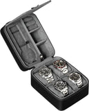 5-Watch Travel Case with Zipper | Durable Portable Organizer for Watches & Smartwatches up to 50mm (Black/Grey)