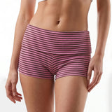Women's Fold Over Mini Shorts Summer Fashionable Causal High Waist Bodycon Skinny Shorts Striped/Solid Color Short Pants