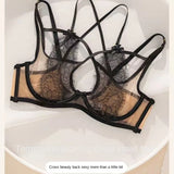 Ultra-thin Sexy Lace Hazy Attractive Comfortable Soft Steel Ring on The Support To Prevent Sagging Cross Beautiful Back Change