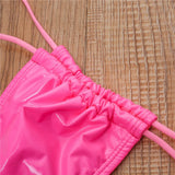 DEKA Shiny PU Mini Micro Bikini 2025 Women Swimsuit Female Brazilian Swimwear Two Pieces Bikini Set High Cut Bathing Suit Swim