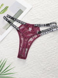 4 pieces of multi colored mother belt hollow out sexy lace low waisted thong hip lifting party underwear C856