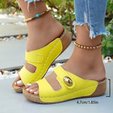 Women's Fashion Wedge-heeled  Leisure Slippers 2026 Summer New Lightweight Open-toed Platform Slippers.