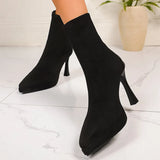 Sexy Pointed Toe Thin High Heels Boots Women Fashion Back Zipper Platform Ankle Boots Woman Super High Heeled Short Booties 42