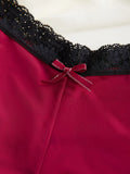 3pcs/Set Women's Low-Rise Triangle Panties French Lace Patchwork 2-Color Briefs Thin Gusset Chic Delicate Intimate Underwear