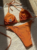 Shiny Sparkling Halter Metal Ring Bikini Women Swimwear Female Swimsuit Two-pieces Bikini Set Brazilian Bather Bathing Suit Swim