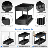 Two-level Pull-down Sink Shelving Sliding Cabinet Basket Shelving Storage Shelf Hanging Cup Bathroom Kitchen Shelving