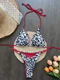 Leopard Halter Scrunch Butt Micro Thong Bikini Women Swimwear Female Swimsuit Two-pieces Bikini Set Bather Bathing Suit Swim