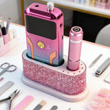 Nail Drill Bit Storage Case with Display Stand Ideal for Salon Tools and Nail Technicians