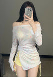 New Swimsuit for Women, Split Long Sleeved Sun Protection, Fresh and Sweet, Pure Desire, Beach Three Piece Swimsuit Set